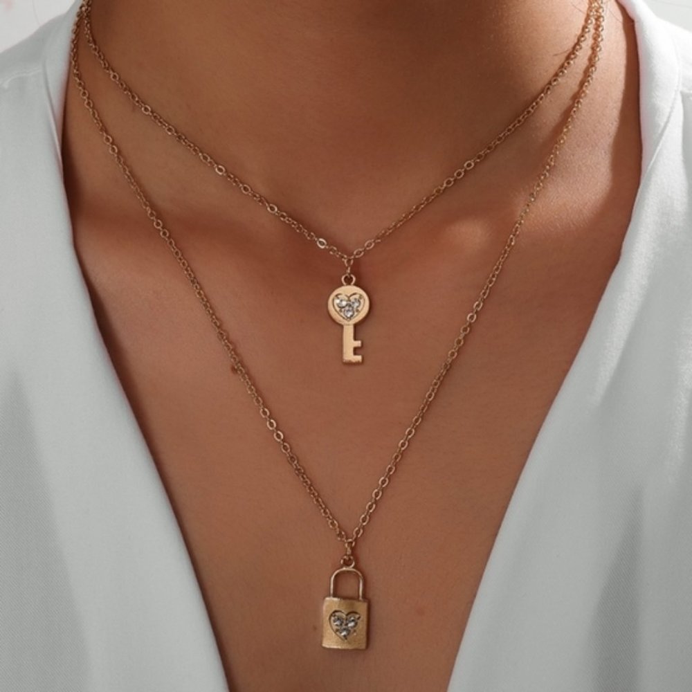 Lock and Key Layered Necklace